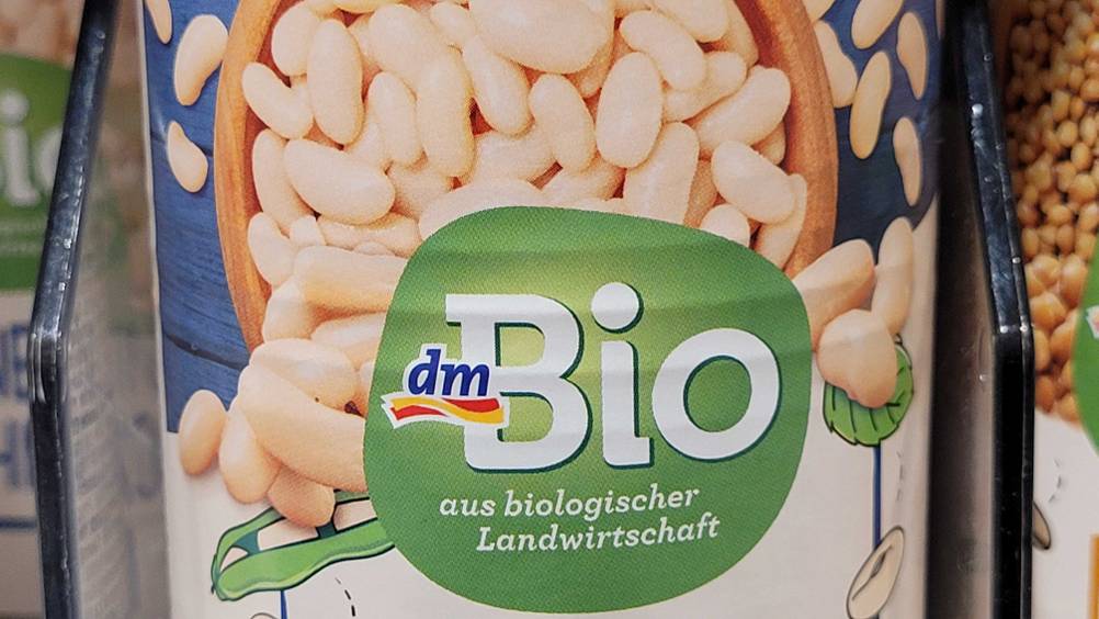 Cannellini-Bohnen getestet: Nahaufnahme der Verpackung mit Biosiegel.