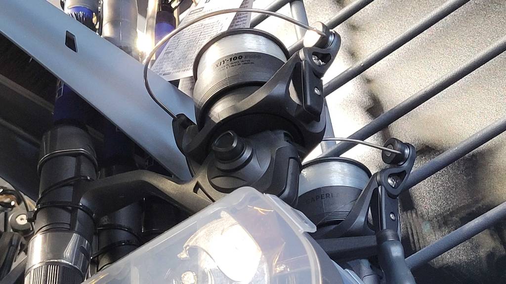 Angelset-Test: Detailansicht eines Angelteils.