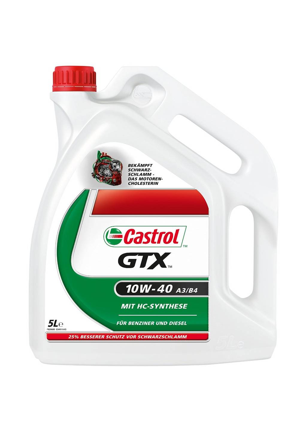 Das Motoröl GTX 10W-40 A3/B4 von Castrol.