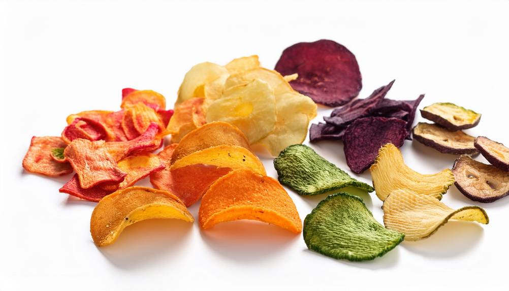 Chipsmaker-Mikrowelle-Test: Nahaufnahme von Gemüse-Chips. 