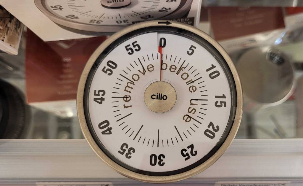 Detailansicht eines getesteten Kurzzeitweckers mechanisch.