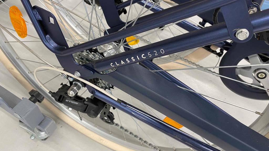 Hinterrad von einem getesteten Citybike.