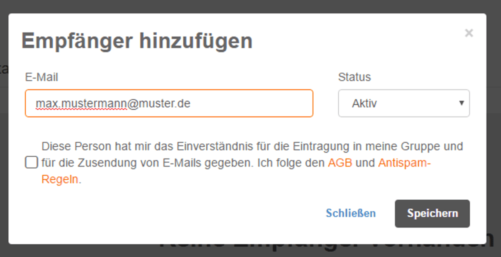 Newsletter Software Empfänger