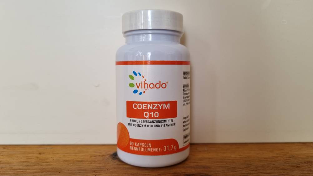 Verpackung Coenzym Q10 von Vihados wird abgebildet