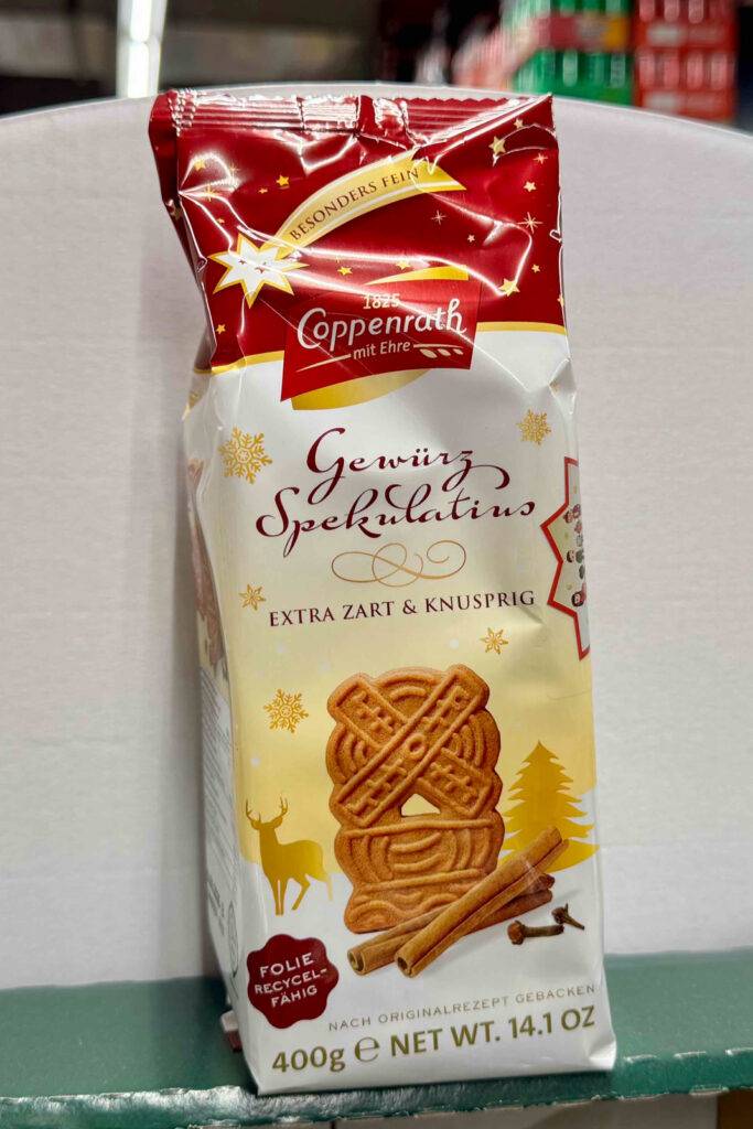 Nahaufnahme einer 400-g-Packung der Spekulatius im Test.