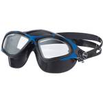 Schwimmbrille Test: schwarze schwimmmaske vor weißem hintergrund