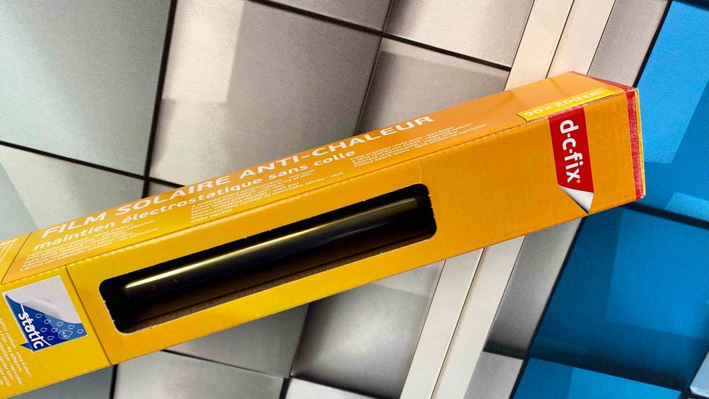 Im Test: Nahaufnahme des Sichtfensters der Verpackung der Sonnenschutzfolien.