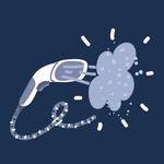 Illustration eines Hand-Dampfreinigers.