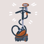 Illustration einer Dampfglätter-Station.