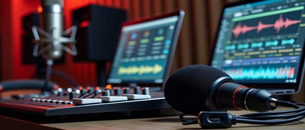 DAW-Software im Test: Eine Workstation mit Mischpult und Mikrofon