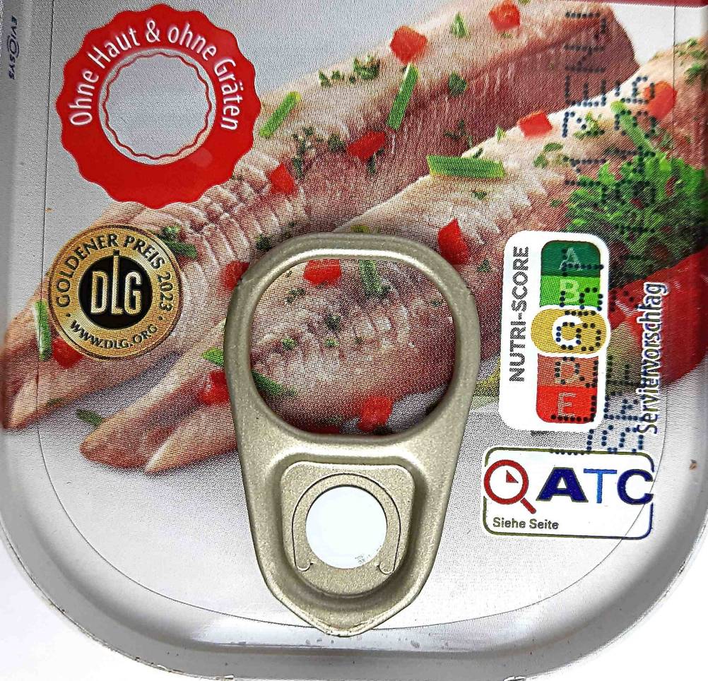 Getestet: Nahaufnahme der Fingerschlaufe zum Öffnen der Dose des Dosenfisches.
