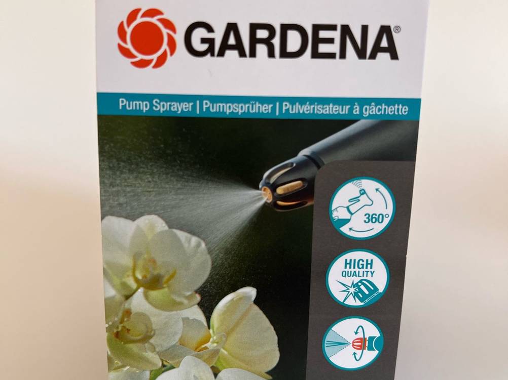 Drucksprüher getestet: Nahaufnahme des Label mit Infografiken.