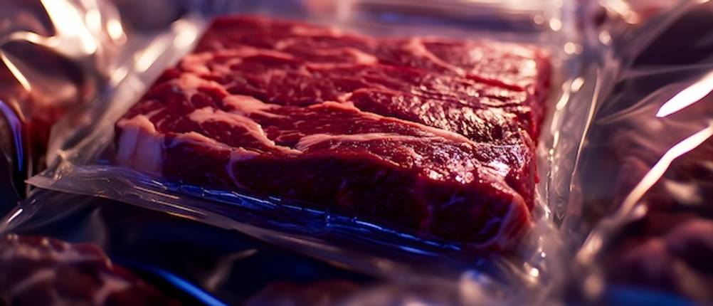 Fleisch in einem Dry-Age-Beutel getestet.