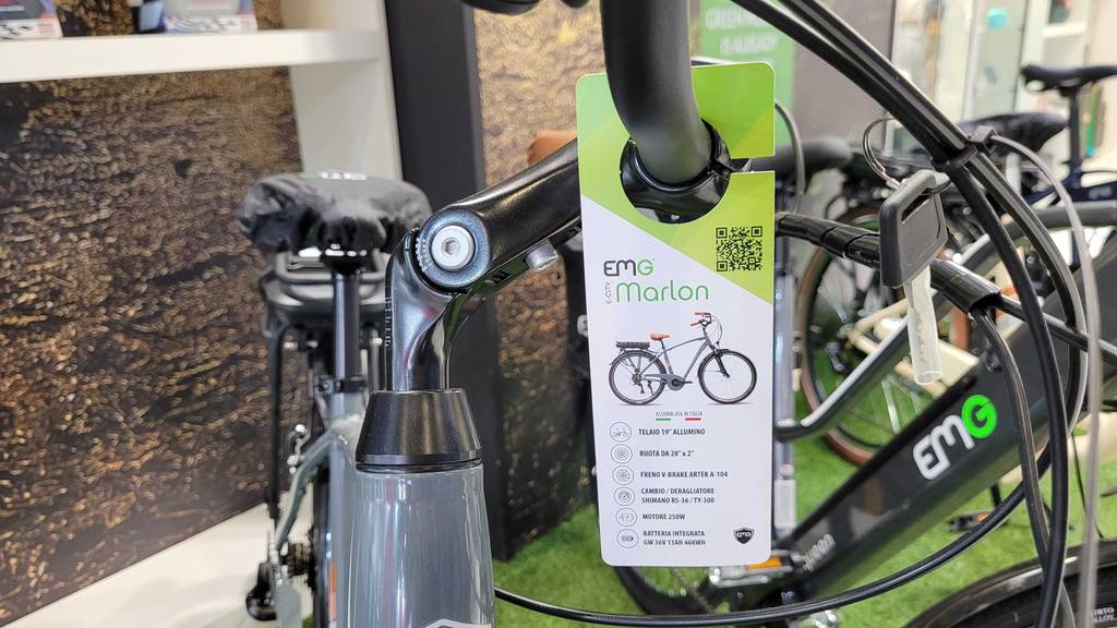 Austelleranhänger von einem getesteten E-Bike-für Herren. 