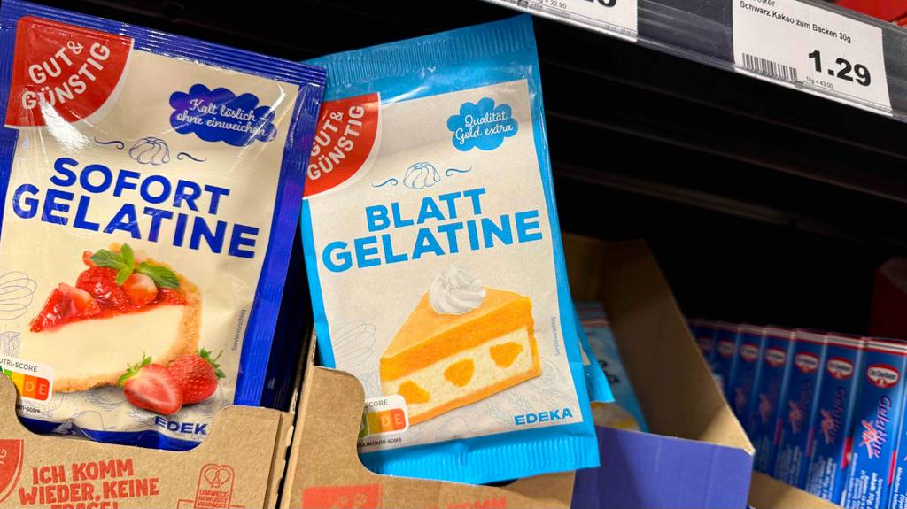Gelatine-Test: zwei verschiedene Arten sind nebeneinander in Kartons.