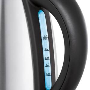 Edelstahl Wasserkocher mit LED-Beleuchtung.