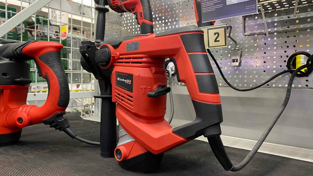Einhell-Bohrhammer getestet: Nahaufnahme des Handgriffes.