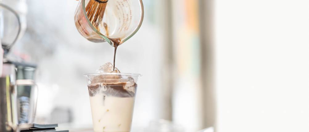 Eiskaffee-Pulver-Test