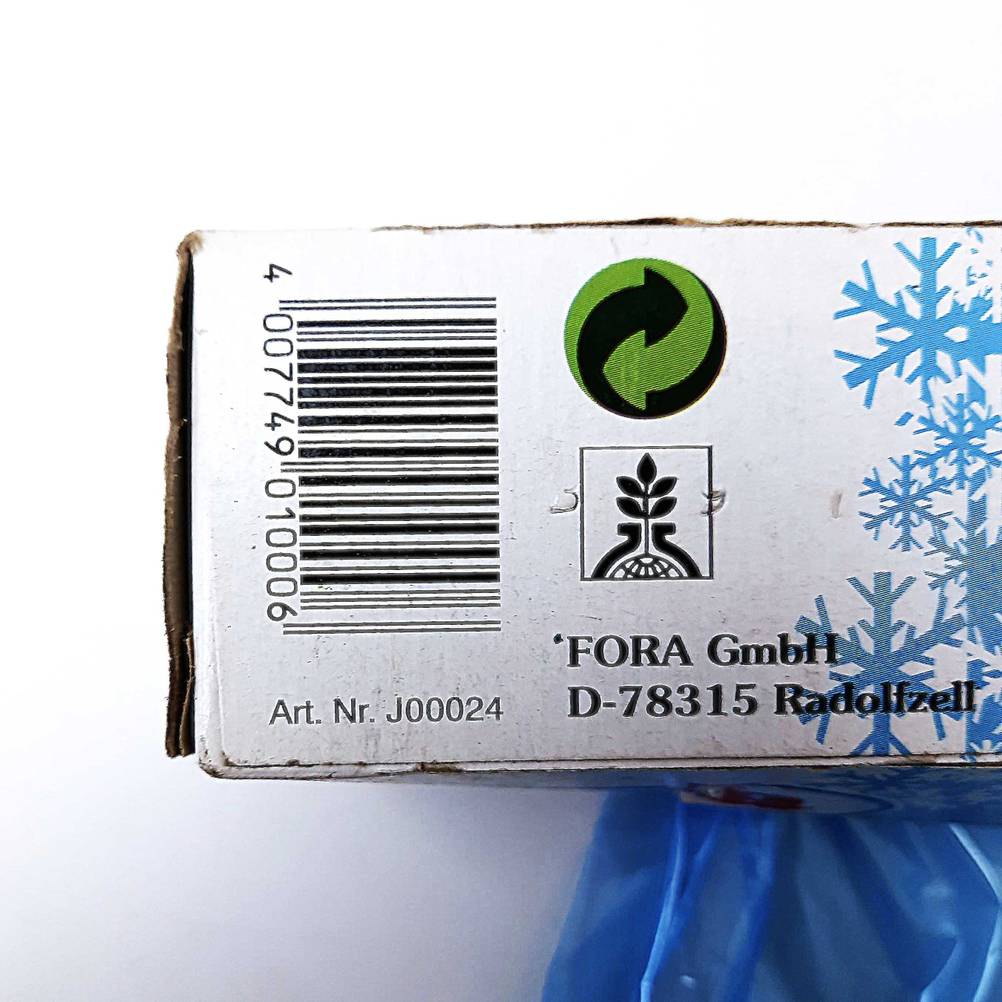 Eiswürfelbeutel getestet: Nahaufnahme des Strichcodes auf der Verpackung.