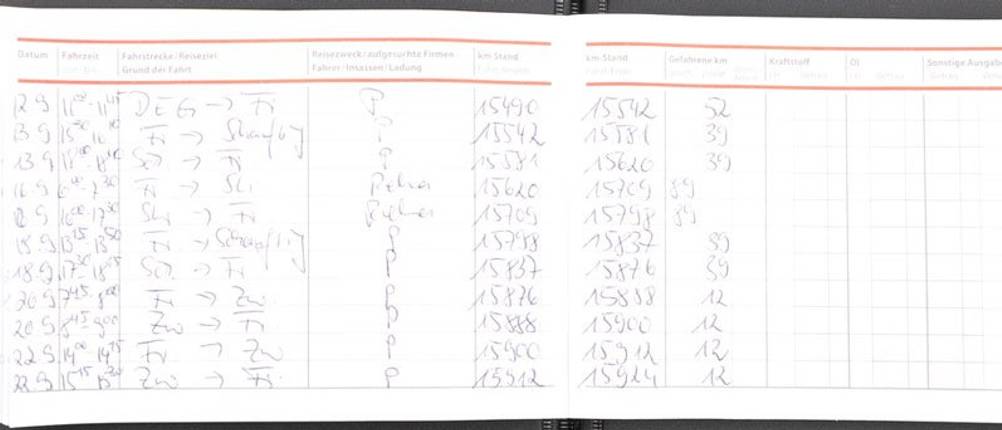 fahrtenbuch ordnungsgemäß