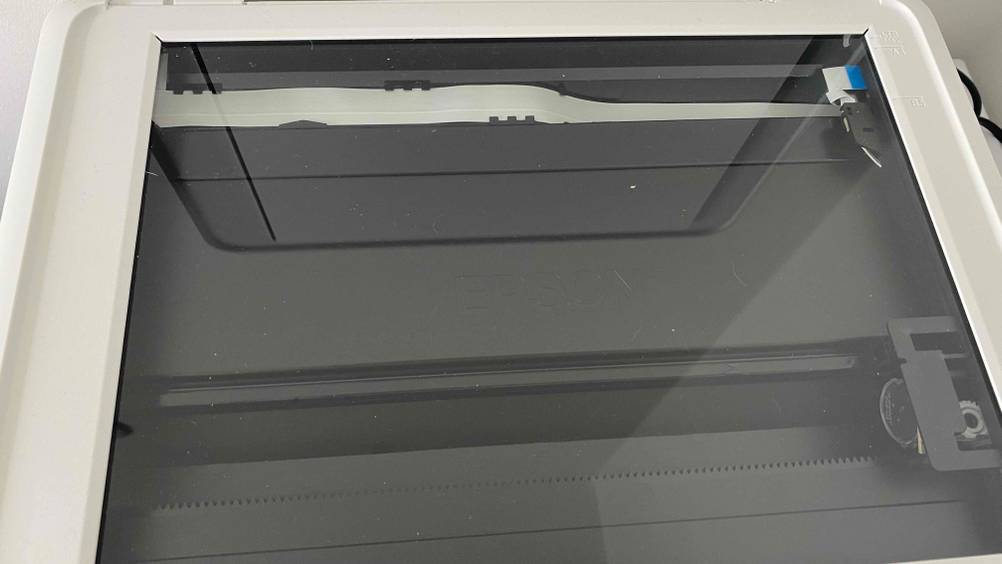 Scanfläche eines getesteten Epson Druckers.