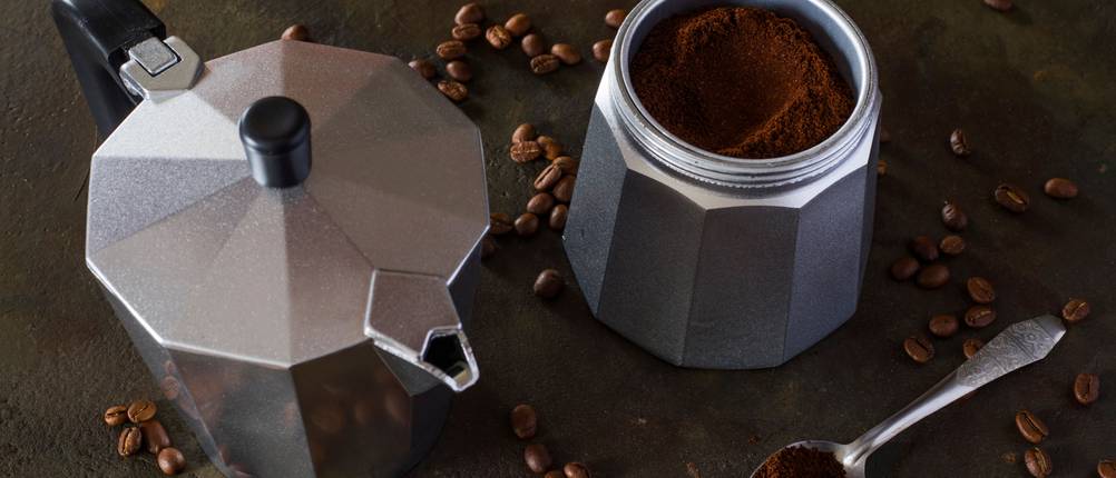 Cilio-Espressokocher im Test: Ansicht eines geöffneten Espressokochers