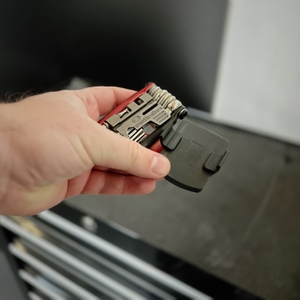 Das Fahrrad-Multitool von Crankbrothers offen im Detail.