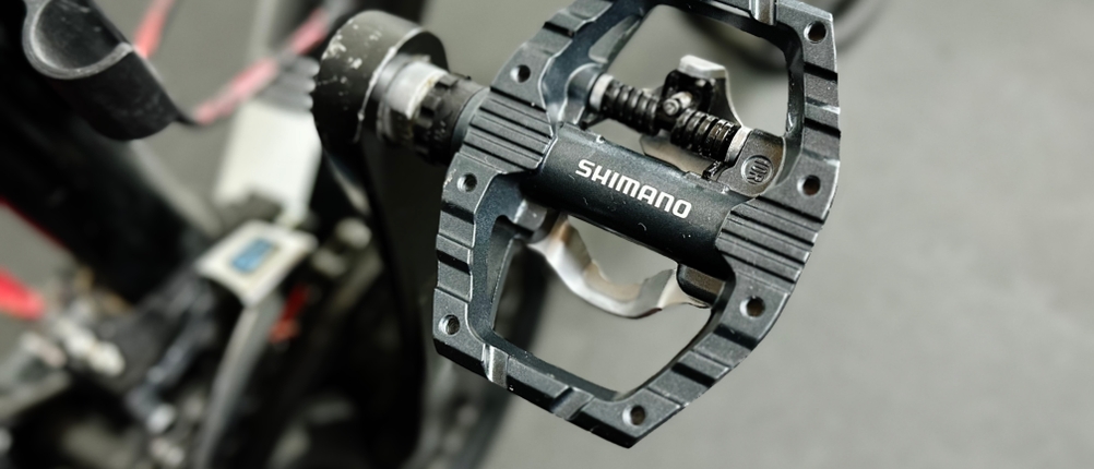 Die Plattformseite der Fahrradpedale von Shimano.