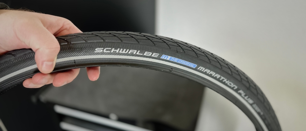 Der Fahrradreifen von Schwalbe im Detail.