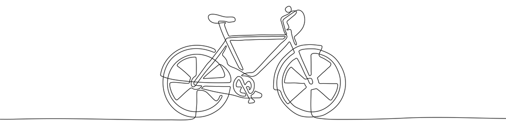 Illustration eines Fahrrads aus einer ununterbrochenen Linie.