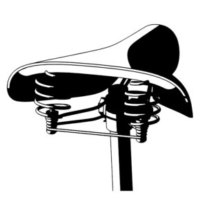 Illustration eines gefederten Fahrradsattels.