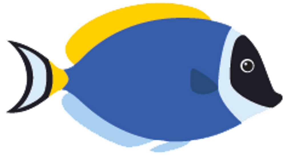 Blauer Fisch Grafik Dorie