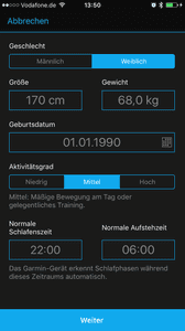 Fitness-Armband im Test: Übersicht eines Profils einer Fitness-Armband-App