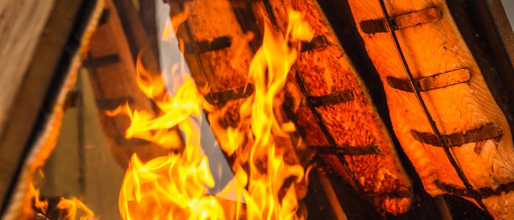 Flammlachsbrett Test