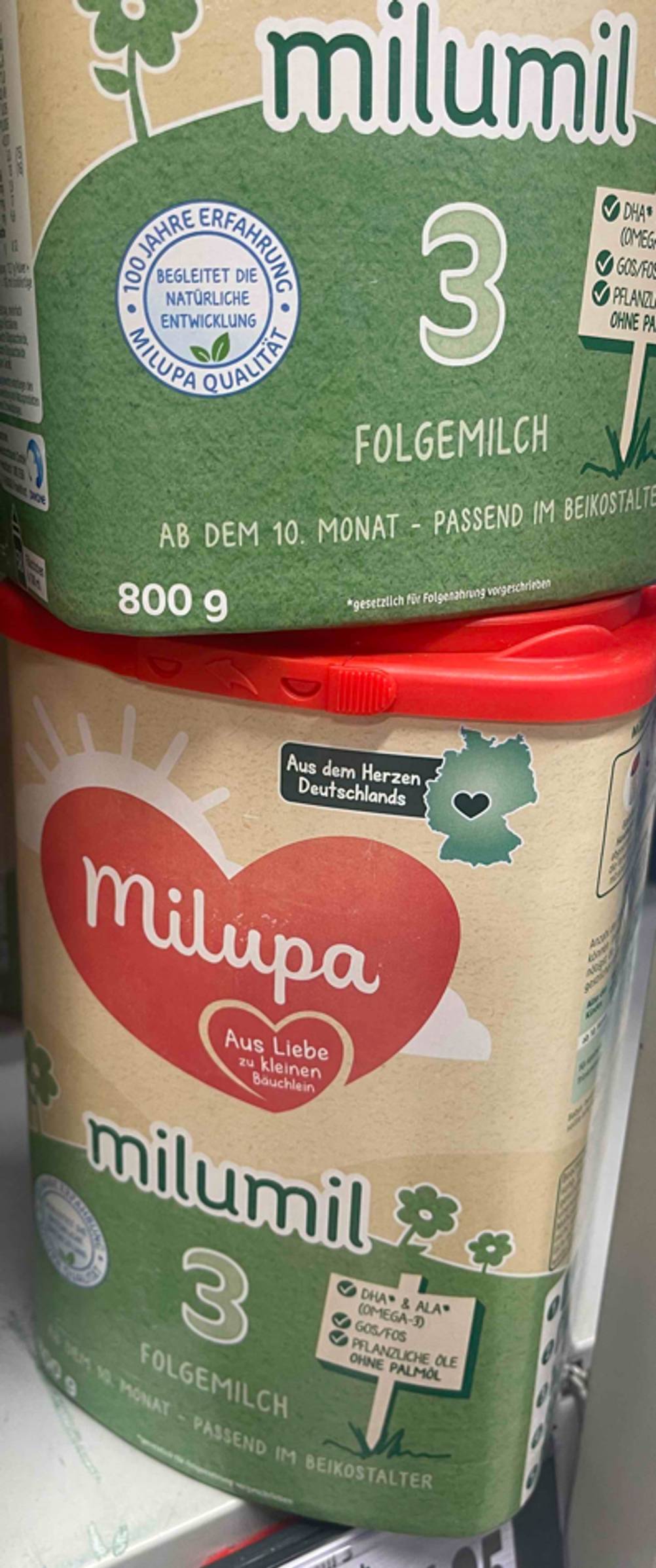 Folgemilch 3 im Test: Auf der Packung stehen Informationen zu Packungsgröße und Altersempfehlung.