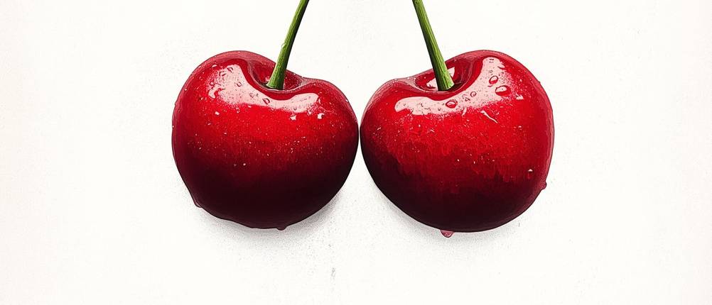 Fotopapier-A4-Test: 2 rote Kirschen