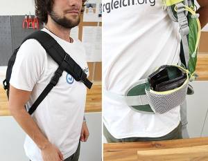 Fotorucksack im Test: Features Gurte und Bauchtasche von einem Mann getestet