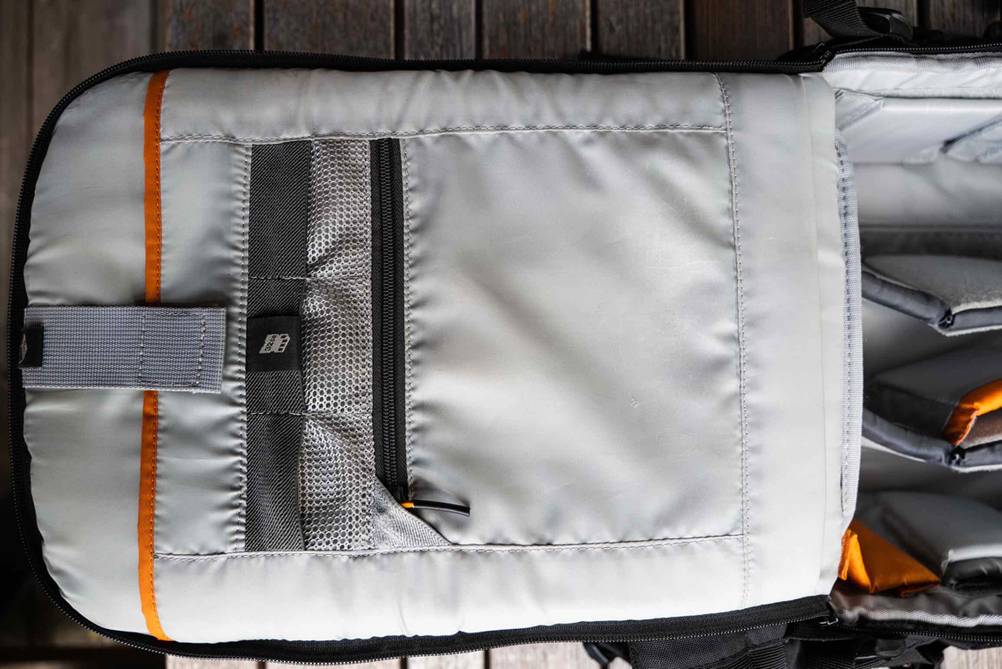 Fotorucksack getestest: Nahaufnahme der Innentasche.