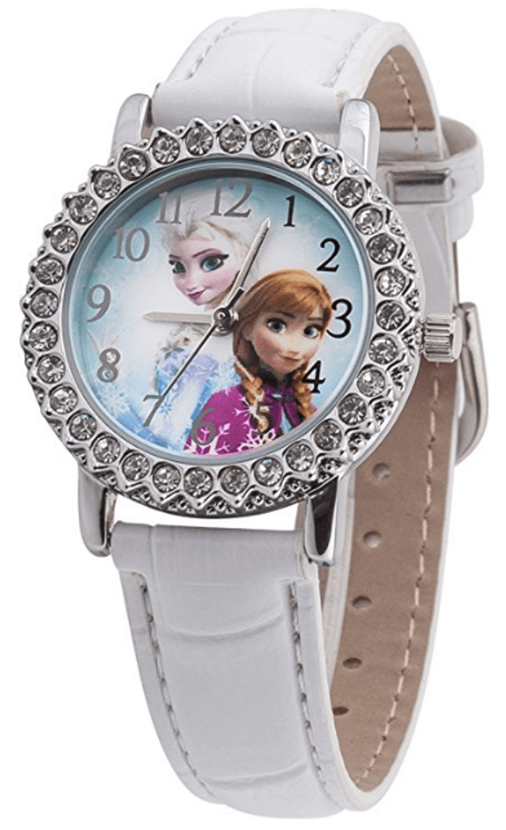 Frozen Kinderuhr mit Anna und Elsa auf dem Ziffernblatt