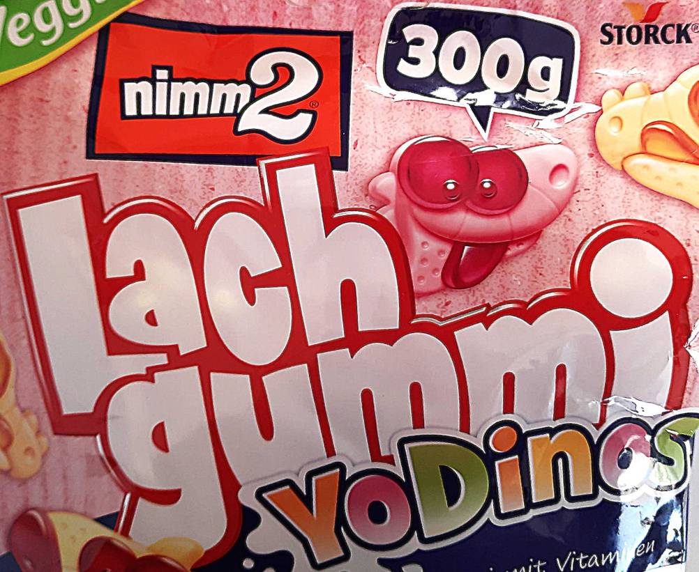 Fruchtgummi getestet: Nahaufnahme der Vorderseite der Verapckung mit Logo und Artikelbezeichung.