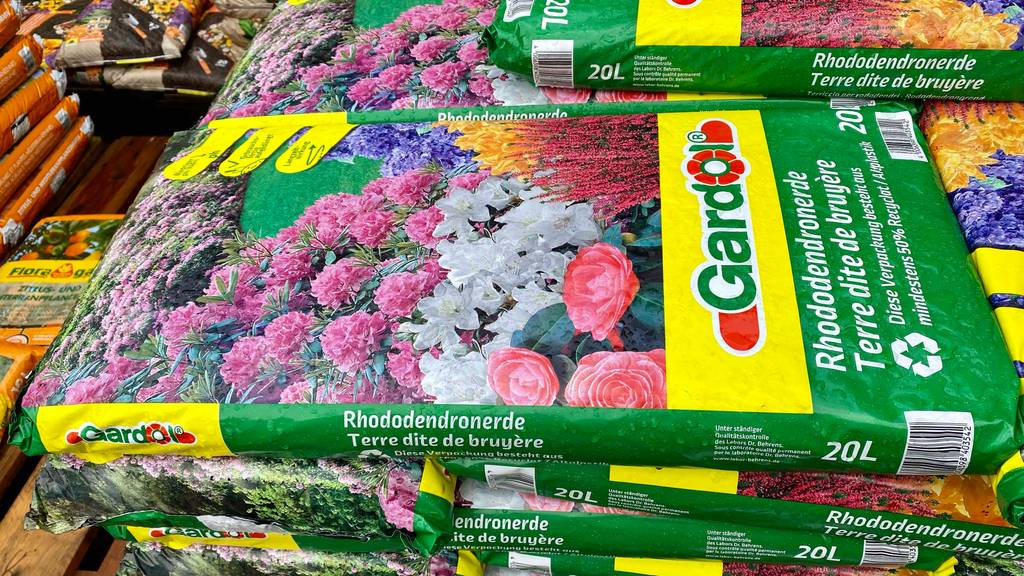 Rhododendronerde im Test: Detailansicht eines Verpackungssacks.