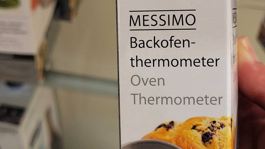 Oberer Teil des Verpackungskartons eines getesteten Backofenthermometers.