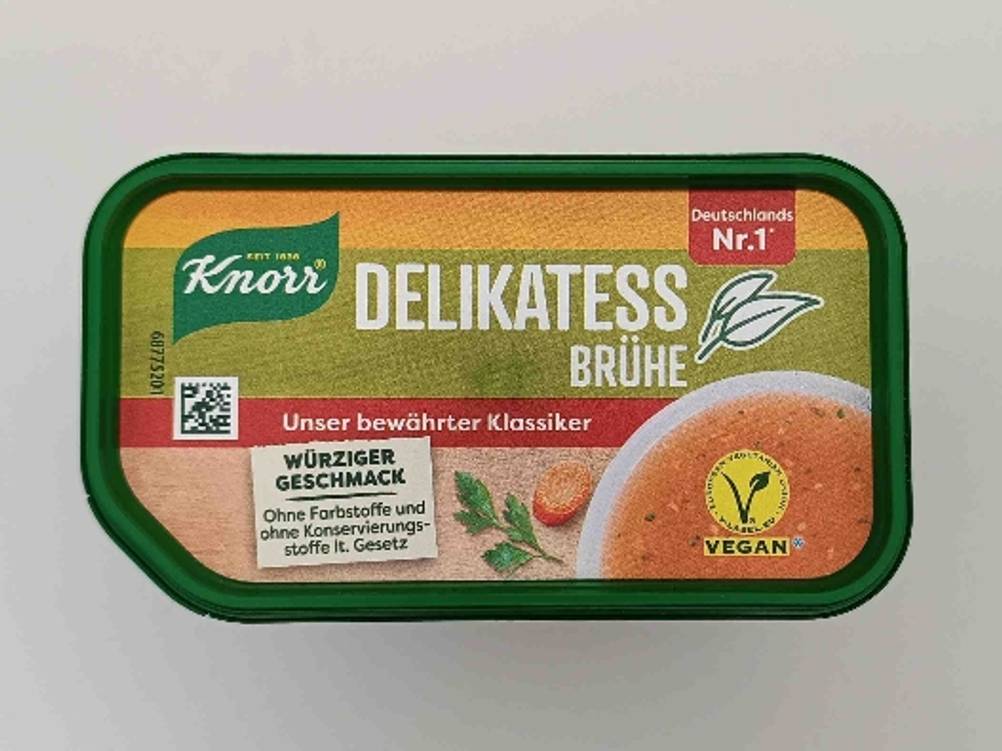 Gemüsebrühe getestet: Deckel der Brühe von oben in Nahaufnahme.