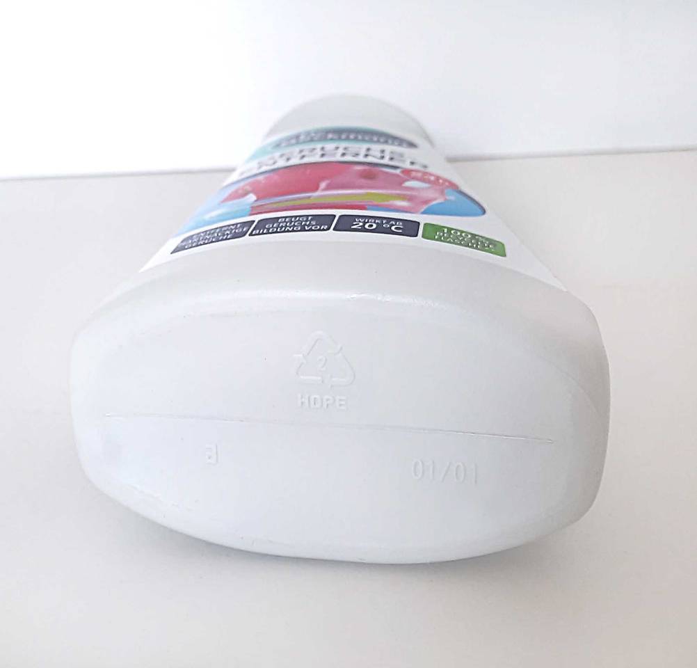 Geruchsneutralisierer getestet: Nahaufnahme des Bodens der Verpackung.