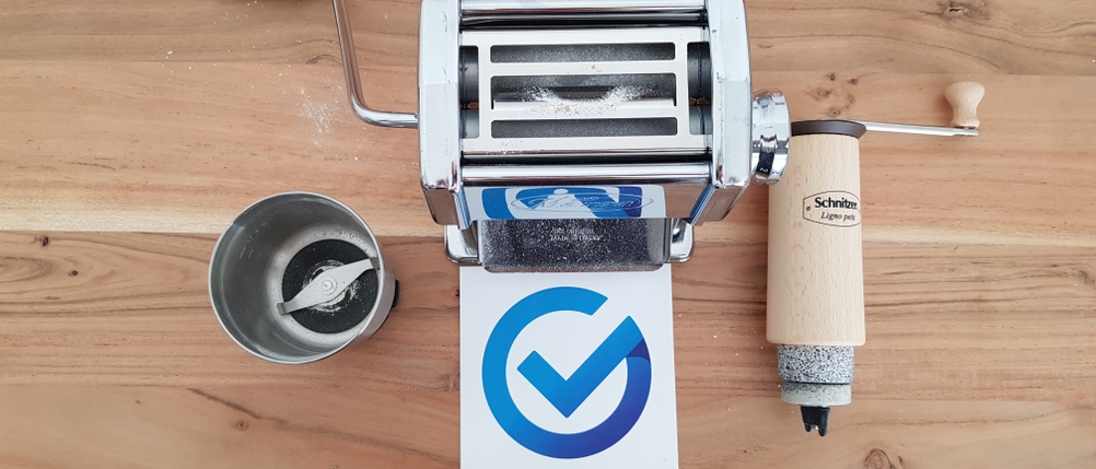 Getreidemühle-Mahlwerk in der Ansicht von oben