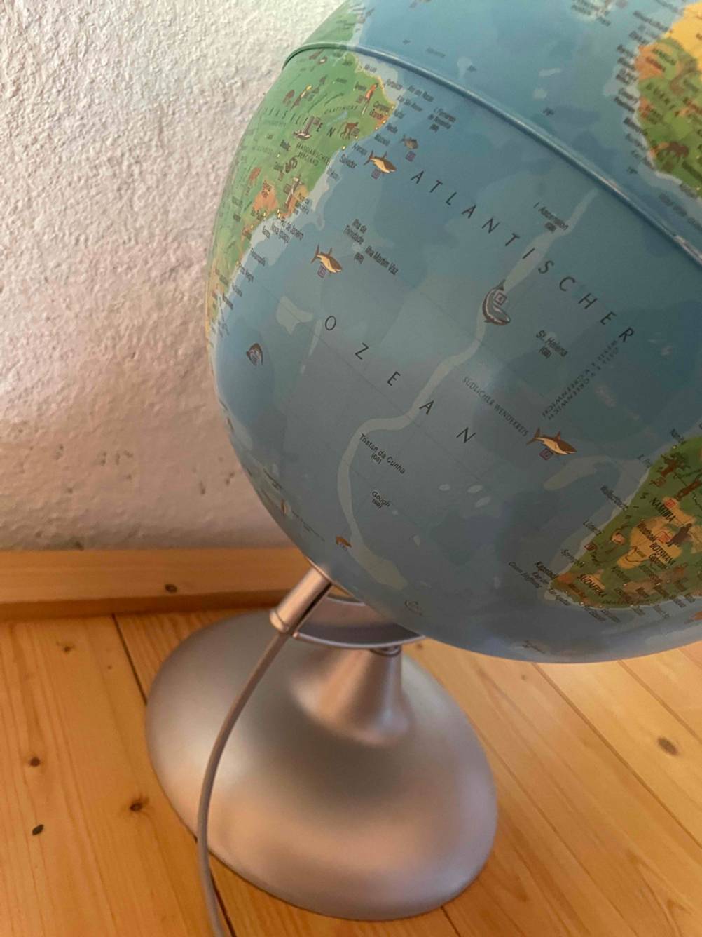 Globus getestet: Nahaufnahme des Atlantischen Ozeans.