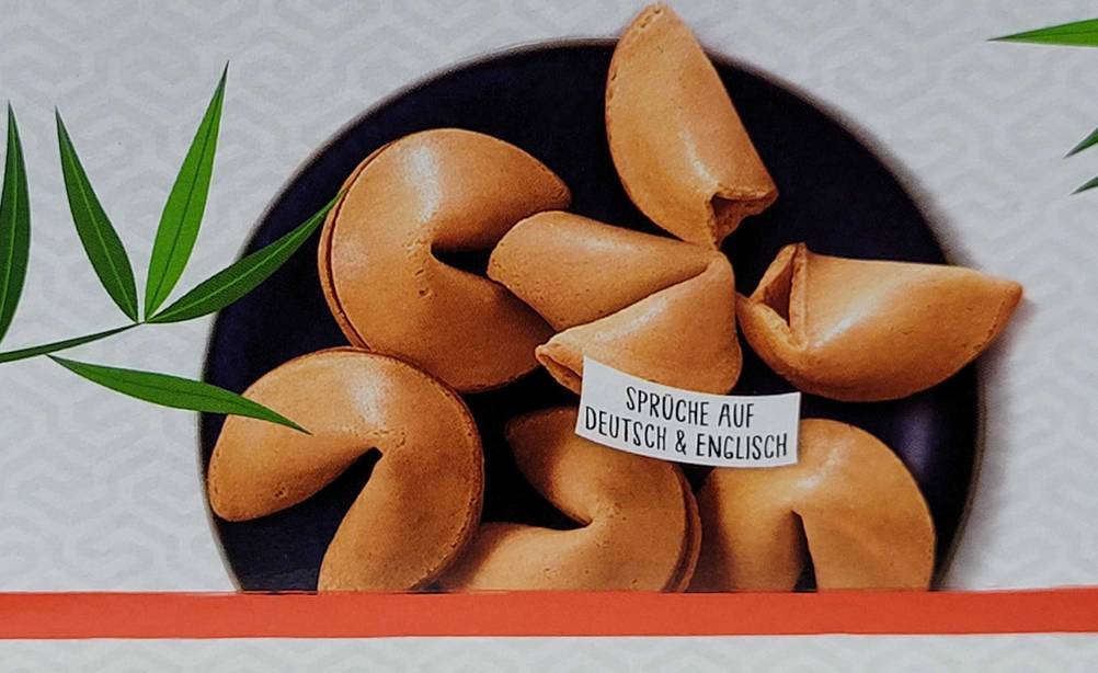 Glückskeks im Test: Nahaufnahme der Grafik auf der Verpackung.
