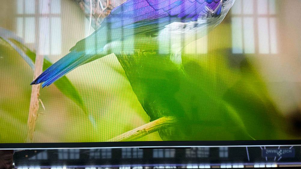 75-Zoll-Fernseher im Test: Gerät ist im Detail zu sehen.