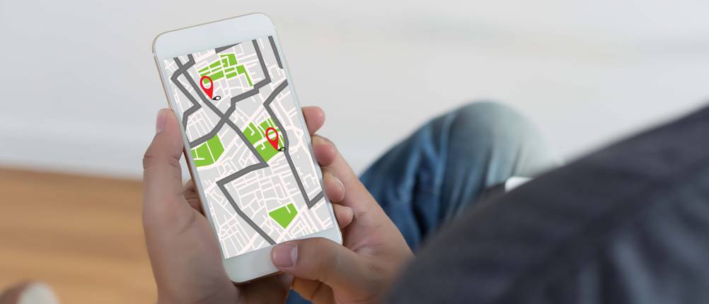 GPS-Tracker-Kind Test auf Smartphone