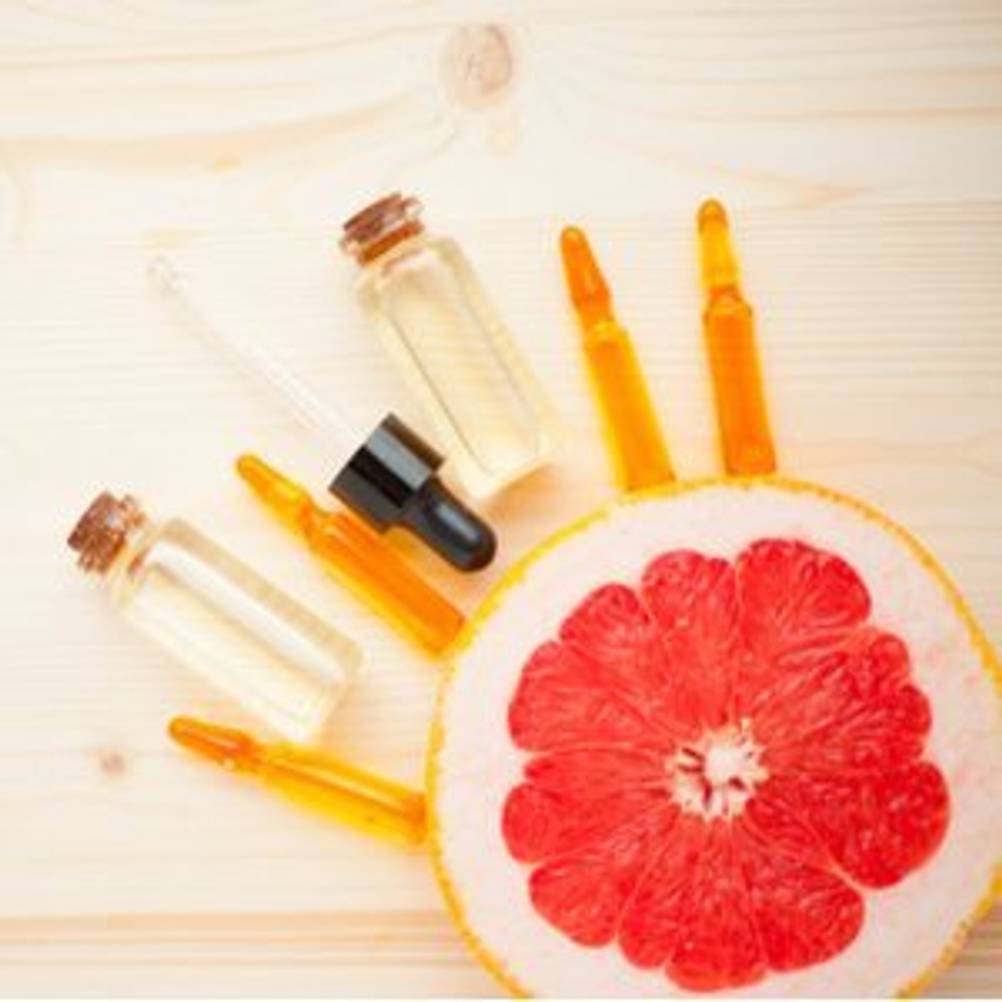 grapefruit mit abfuellbehaeltern